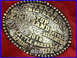 Texas Top Hand Pro Rodeo Champion Trophy Buckle? Texas Big Bend? 2018? Rare? 628