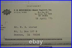 Through The Fence Frank Hendricks Rare # 4 Big Bill Listers Neg Engraved