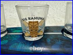 Tommy Bahama Surfboard Shot Flight Set With6 Shot Glasses The Big Kahuna Rare