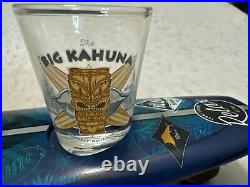 Tommy Bahama Surfboard Shot Flight Set With6 Shot Glasses The Big Kahuna Rare