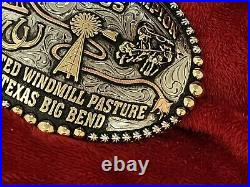 Trophy Rodeo Champion Belt Buckle? 1995? Pro Calf Roper? Big Bend Of Texas? Rare? 588