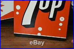 VERY RARE Mint Porcelain 7UP soda Pop sign BIG General store Gas Station Advert