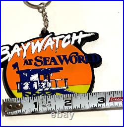 VINTAGE Rare NOS BAYWATCH AT SEAWORLD BIG Rubber Keyring Y2K ADVERTISEMENT HTF