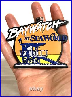 VINTAGE Rare NOS BAYWATCH AT SEAWORLD BIG Rubber Keyring Y2K ADVERTISEMENT HTF