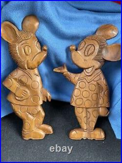 VTG RARE Mickey Mouse Fan Club Big Mouseketeer Mouse Pajamas Folk Art Carvings