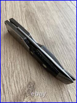VTG Rare Beautiful Engraving Folding Pocket Knife Big Button ITK