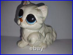 Very Rare 1968 Lefton #h1422 Sad Eyed Cat Planterbig Eye Gig Pity Kittyjapan