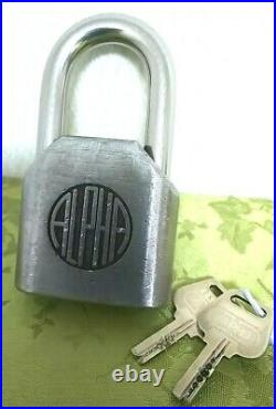 Very Rare! Alpha Stainless steel Padlock Old very Big & heavy cool! 22.3oz