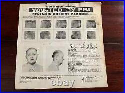 Very Rare Benjamin Big Daddy Paddock Fbi Wanted Poster