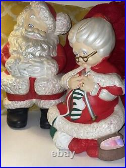 Very Rare Big Mr & Mrs Santa Claus Set! Custom Finish Design