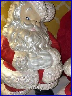 Very Rare Big Mr & Mrs Santa Claus Set! Custom Finish Design