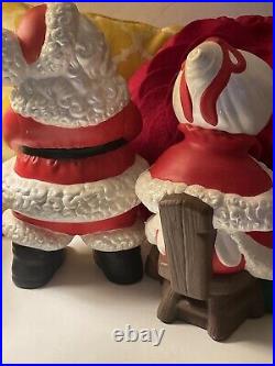 Very Rare Big Mr & Mrs Santa Claus Set! Custom Finish Design