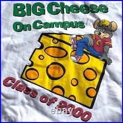 Very Rare Chuck E. Cheese's University Class Of 2000 Big Cheese Shirt XL