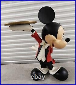 Very Rare Lifesize 40 Big Mickey Mouse butler waiter figure Disney fig statue