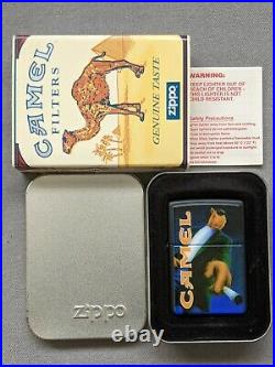 Vintage 1996 Camel Cigarettes Big Joe Black Z-212 Matte Zippo Lighter Mib Rare