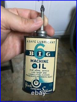 Vintage Big 6 Machine Oil Can Handy Oiler 3oz 1939 Rare