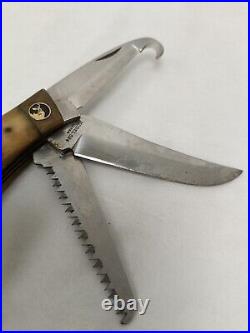 Vintage Browning Japan 524 Big Game II Stag 3 Blade Knife Rare