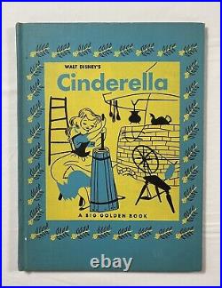 Vintage Cinderella Big Golden Book Walt Disney's 1950 LIBRARY BINDING Ultra Rare