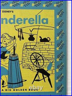 Vintage Cinderella Big Golden Book Walt Disney's 1950 LIBRARY BINDING Ultra Rare