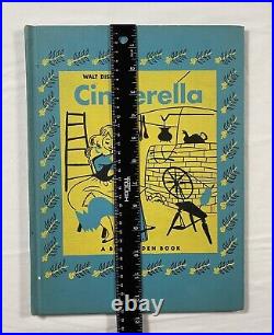 Vintage Cinderella Big Golden Book Walt Disney's 1950 LIBRARY BINDING Ultra Rare