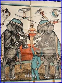 Vintage Circus POSTER RARE THE BIG TOP CIRCUS W BILL TREADWELL ELEPHANTS