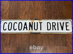 Vintage Cocoanut Drive Big Island Hawaii Porcelain Ocean View Street Sign Rare