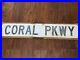 Vintage Coral Pkwy Big Island Hawaii Porcelain Ocean View Street Sign Rare