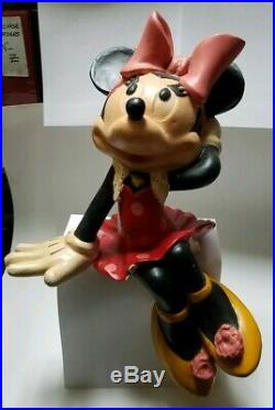 Vintage Disney BIG FIG 17.5 Minnie Mouse Sitting Resin Statue Figurine Rare