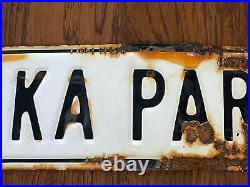 Vintage Keaka Parkway Big Island Hawaii Porcelain Ocean View Street Sign Rare