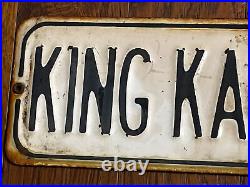 Vintage King Kamehameha Big Island Hawaii Porcelain Ocean View Street Sign Rare