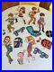 Vintage MCM 60s 14 Pc MOD Big Eyed Go Go Dancers Ephemera Cardboard Cutouts Rare