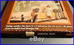 Vintage MCM Sears Mirror Tiles Rare CHROME / SILVER Color Veined NOS BIG LOT