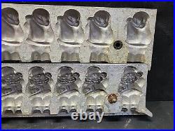 Vintage Metal Large Rare 8 Santa Industrial Cake Ice Cream Candy Chocolate Mold