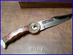 Vintage Mint Rare XL Kershaw Bowie Knife USA withcase Big Horn Sheep Custom 1993