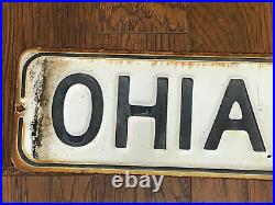 Vintage Ohia Drive Big Island Hawaii Porcelain Ocean View Street Sign Rare