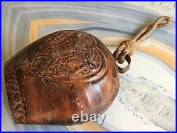 Vintage Old Rare Handmade Big Size Decorative 1876 Mark Cow Tin Bell Collectible