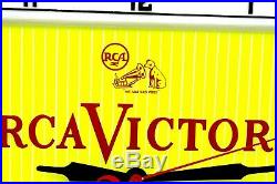 Vintage RARE Lighted RCA Victor BiG CoLoR TV Television Clock Advertising Sign