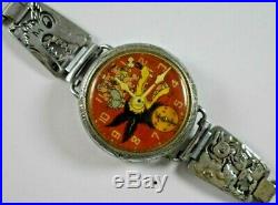 Vintage Rare 1930's Ingersoll Big Bad Wolf Character Mechanic Wrist Watch lot. 8