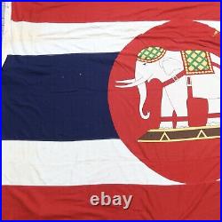 Vintage Rare Siam Navy Cotton Flag 9x6 Ft Big Huge Kingdom of Thailand