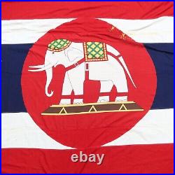 Vintage Rare Siam Navy Cotton Flag 9x6 Ft Big Huge Kingdom of Thailand