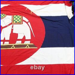 Vintage Rare Siam Navy Cotton Flag 9x6 Ft Big Huge Kingdom of Thailand