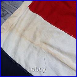 Vintage Rare Siam Navy Cotton Flag 9x6 Ft Big Huge Kingdom of Thailand