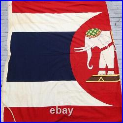 Vintage Rare Siam Navy Cotton Flag 9x6 Ft Big Huge Kingdom of Thailand