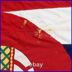 Vintage Rare Siam Navy Cotton Flag 9x6 Ft Big Huge Kingdom of Thailand