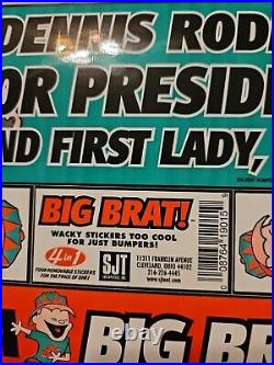 Vintage rare scarce bumper stickers, dennis rodman, big brat. 1996. 4 In 1