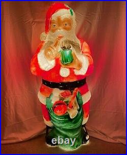 Vtg POLORON Lighted Christmas Whispering Santa Blow Mold RARE 46 BIG