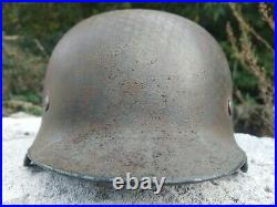 WW2 German Original Helmet Stahlhelm. Rare big size 68 + Super Bonus WOW