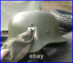 WW2 German Original restored Elite Helmet Stahlhelm. Rare big size 68