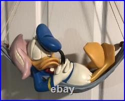 Walt Disney Donald Duck Sleeping in Hammock Big Figurine Big Fig Statue Rare