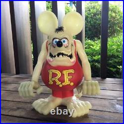 White Red Rat Fink Big Daddy Coin Bank Rare Toys Noctilucent R. F. Action Figure